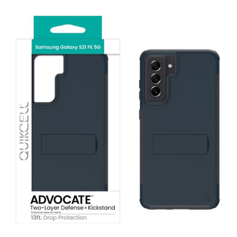 Samsung Galaxy S21 FE/FE  QUIKCELL ADVOCATE Dual-Layer Kickstand Case SLATE BLUE